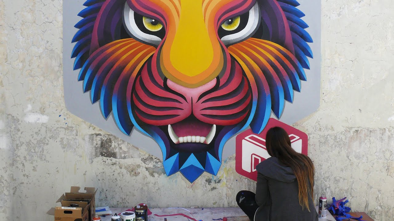 Detail Tiger Graffiti Art Nomer 31