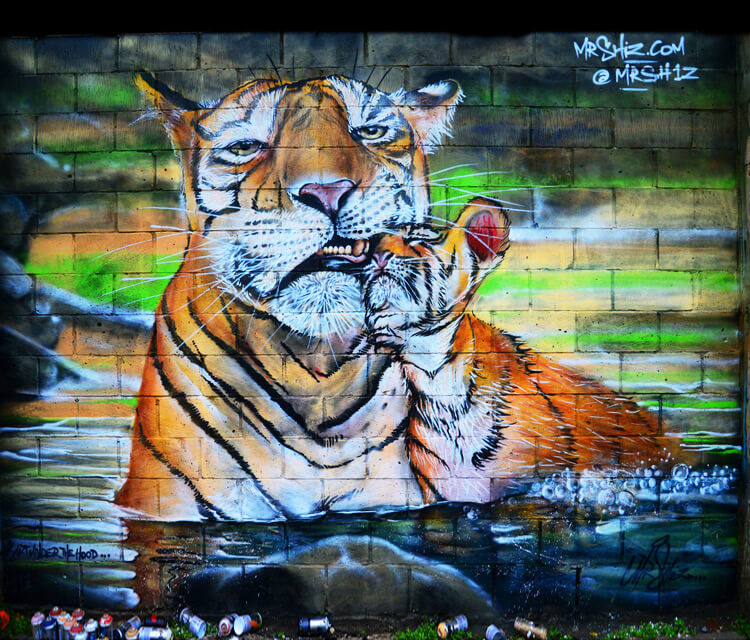 Detail Tiger Graffiti Art Nomer 44