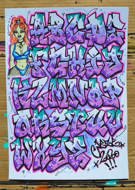 Detail Tulisan Graffiti Purple Nomer 25