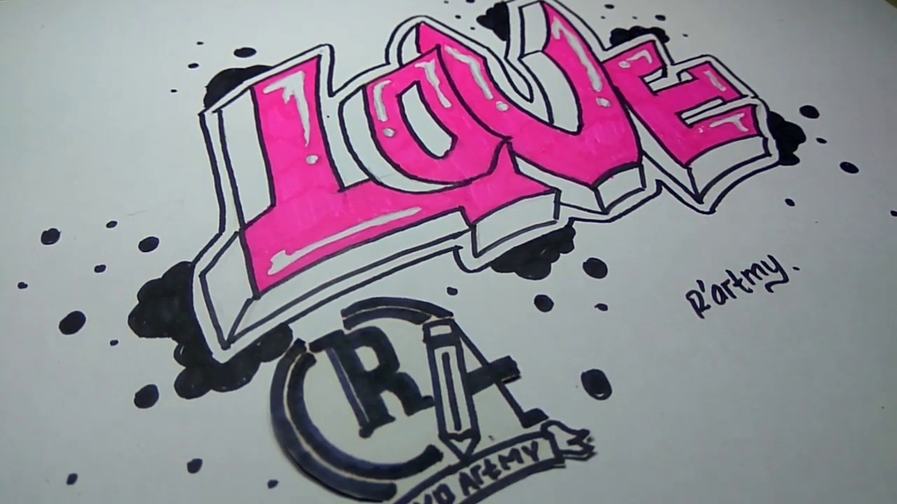 Detail Tulisan I Love U Graffiti Di Kertas Nomer 8