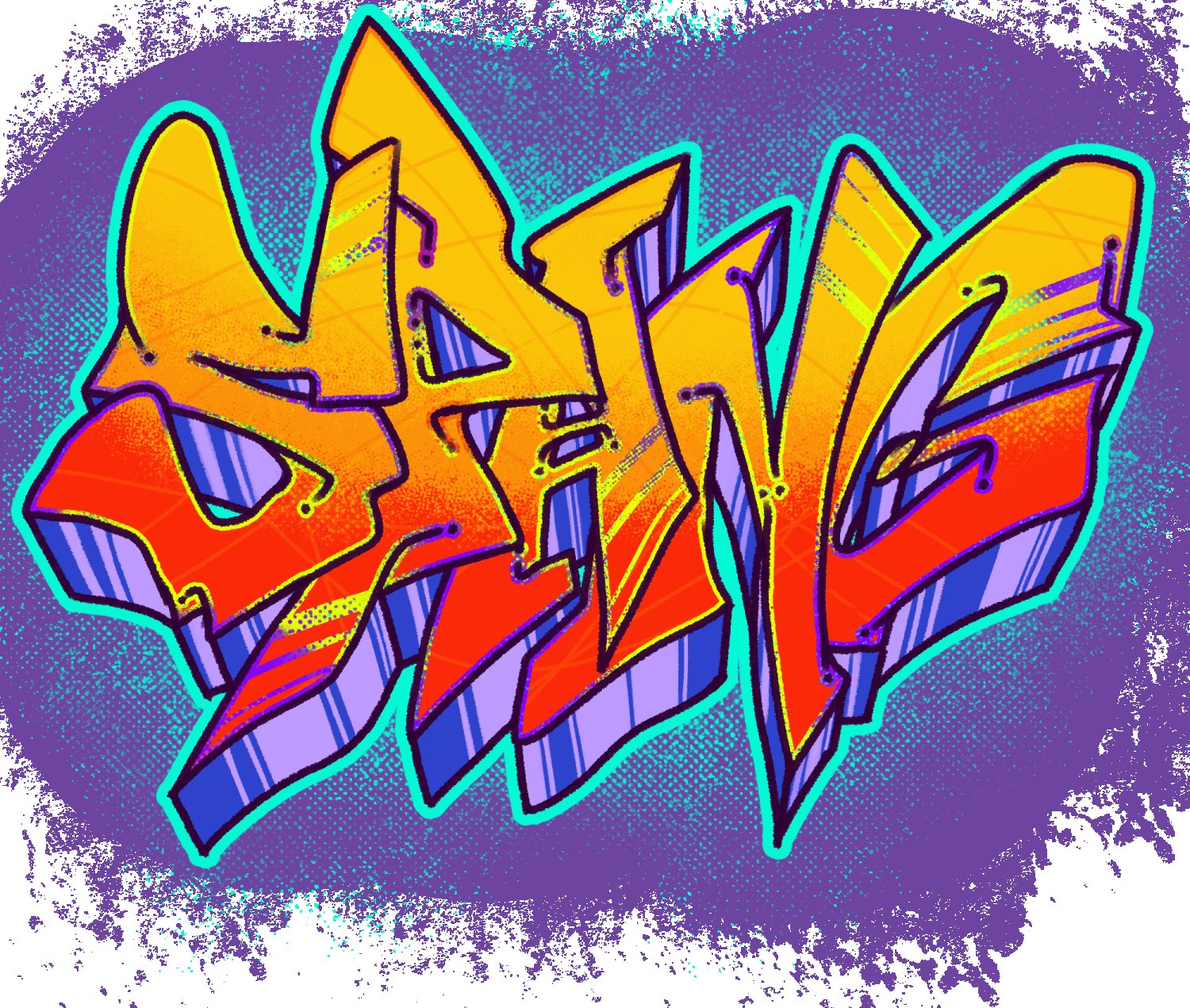 Detail Tulisan Sonic Graffiti Nomer 8