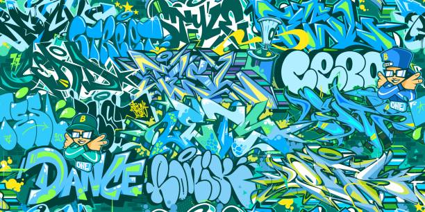Detail Tulisan With Graffiti Blue Nomer 12