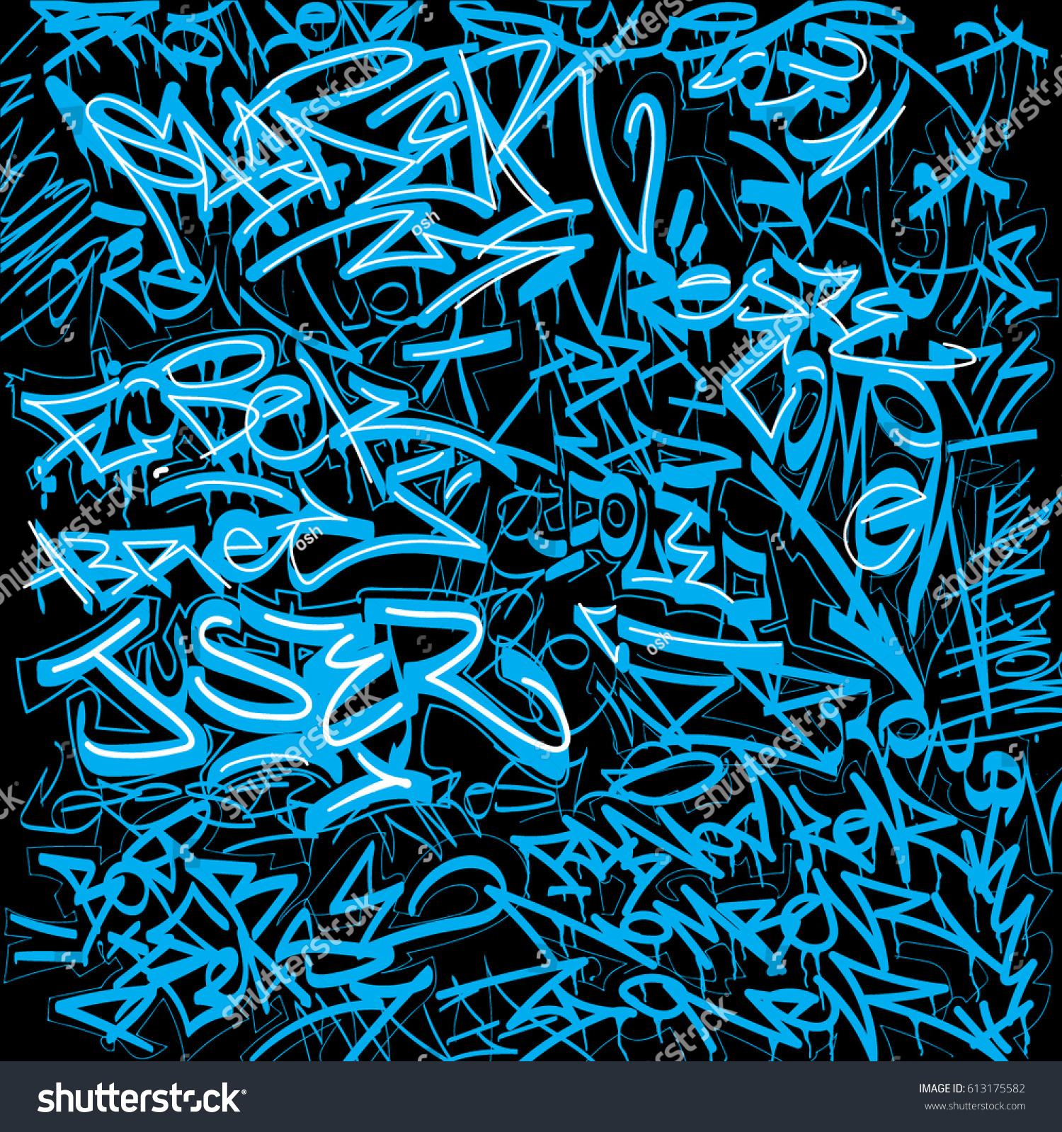 Detail Tulisan With Graffiti Blue Nomer 15