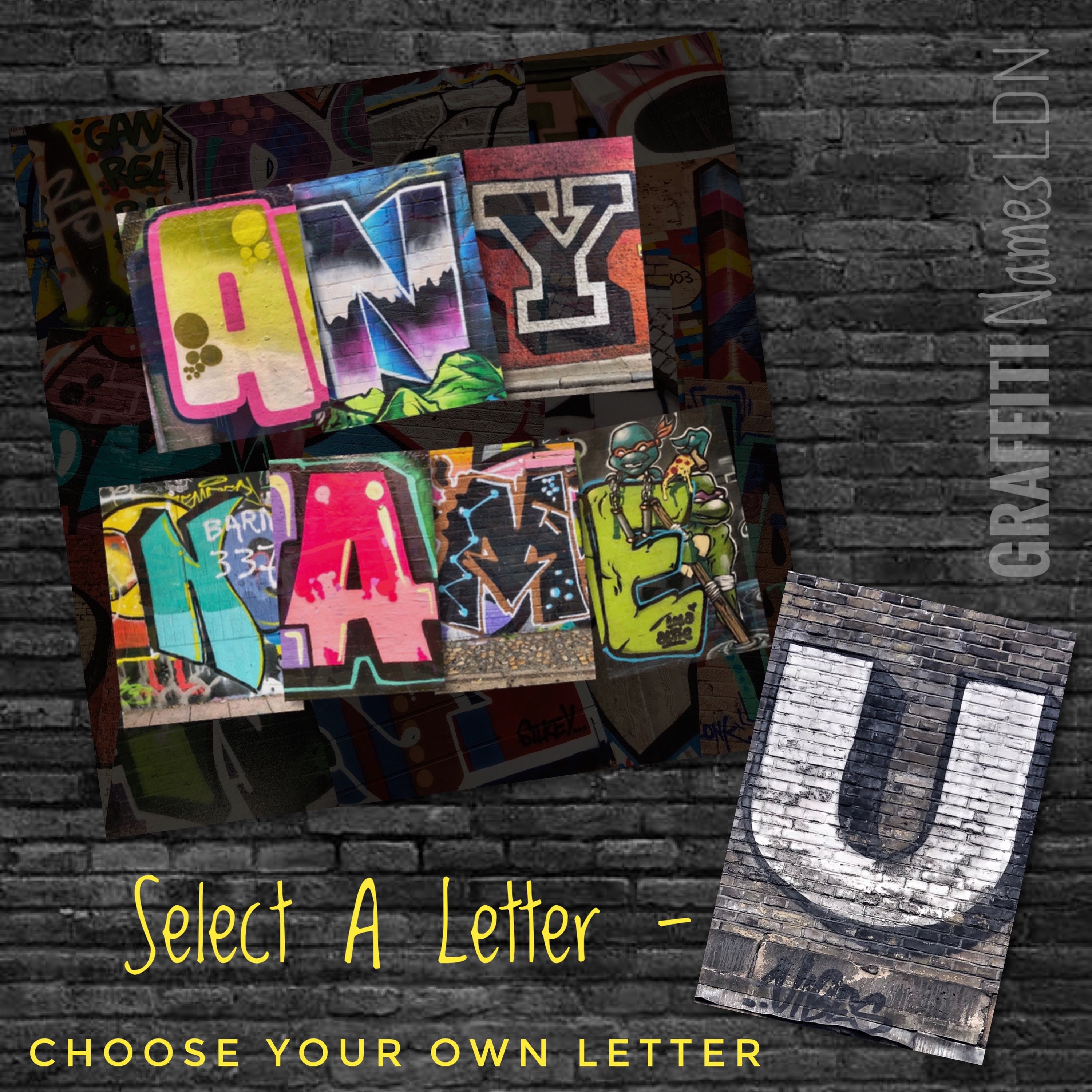 Detail U Letter Graffiti Nomer 42