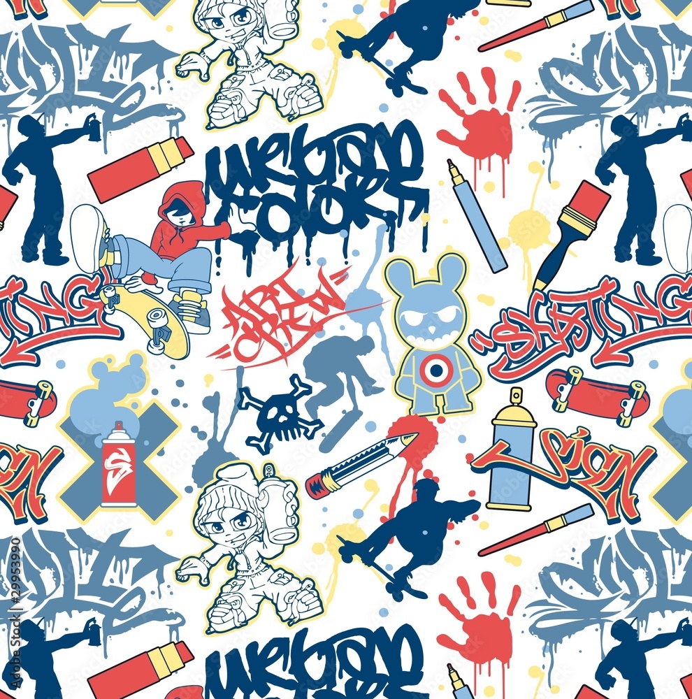 Detail Urban Graffiti Pattern Vector Nomer 17