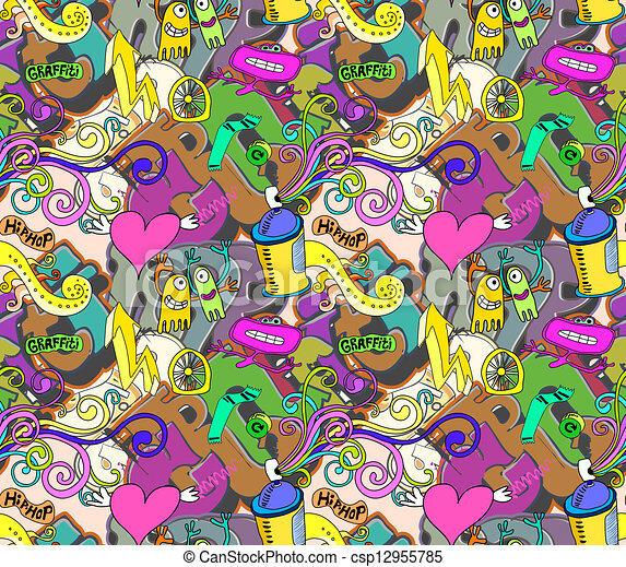 Detail Urban Graffiti Pattern Vector Nomer 44