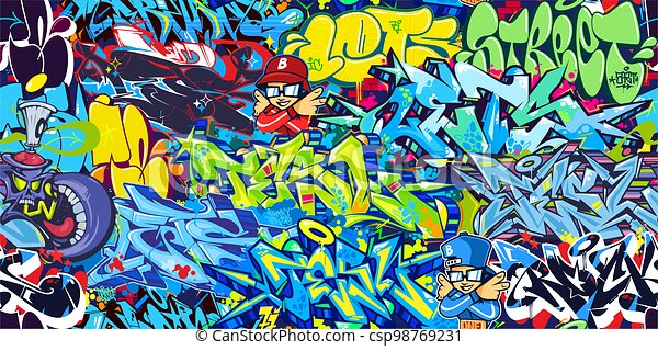 Detail Urban Graffiti Pattern Vector Nomer 6