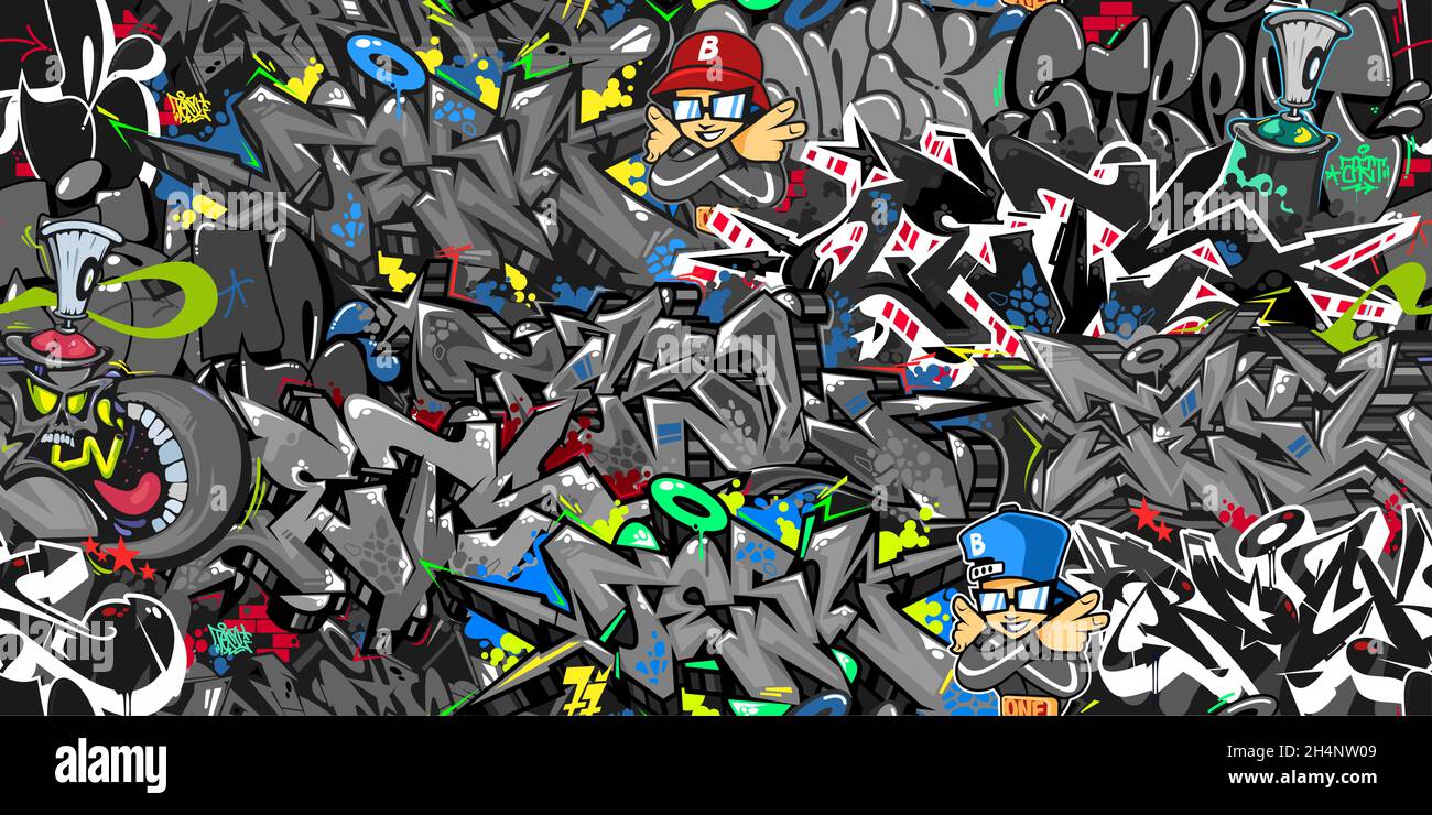 Detail Urban Graffiti Pattern Vector Nomer 7