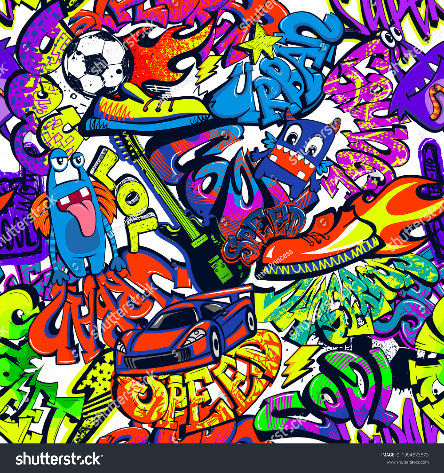 Detail Urban Graffiti Pattern Vector Nomer 9