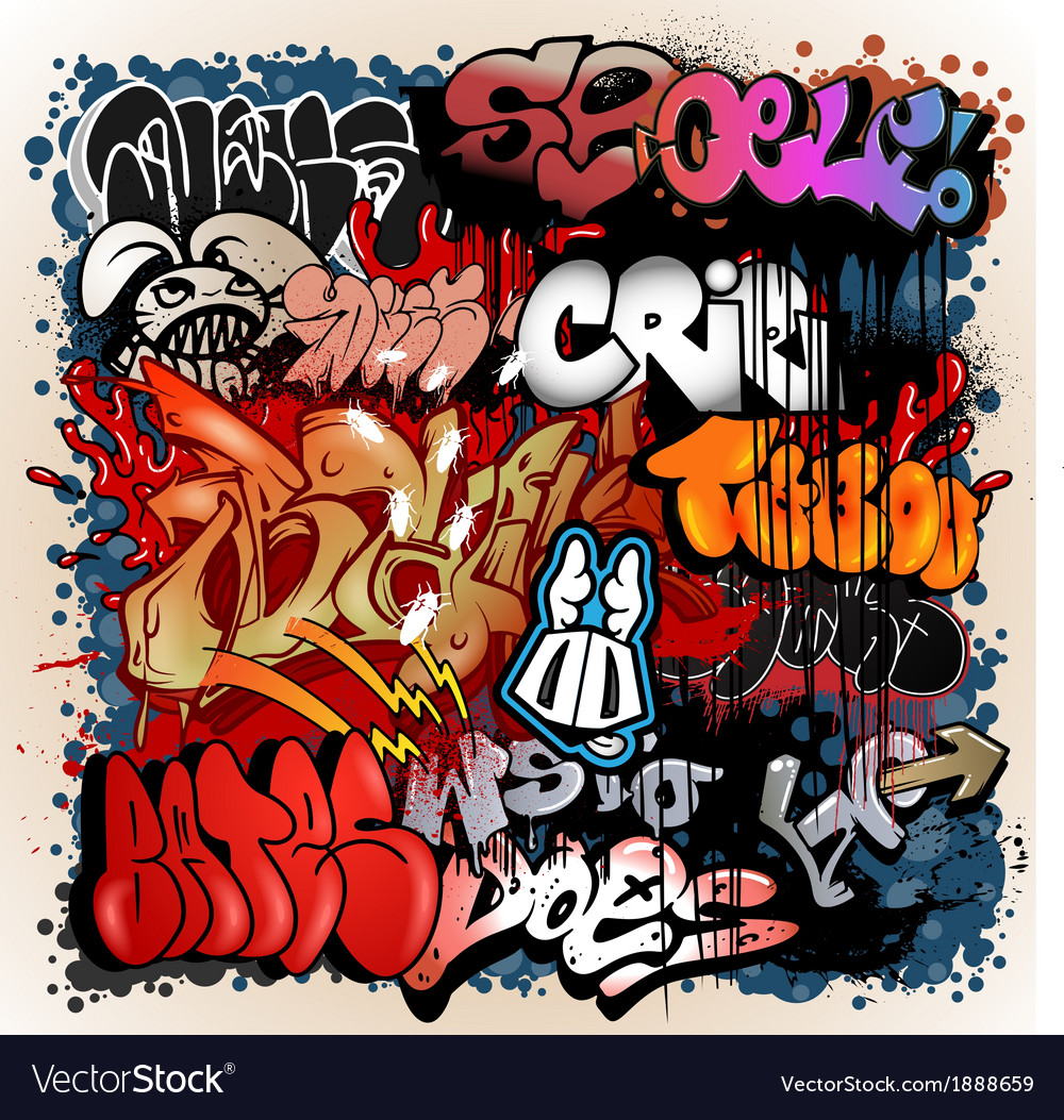 Detail Vector Graffiti Background Nomer 29