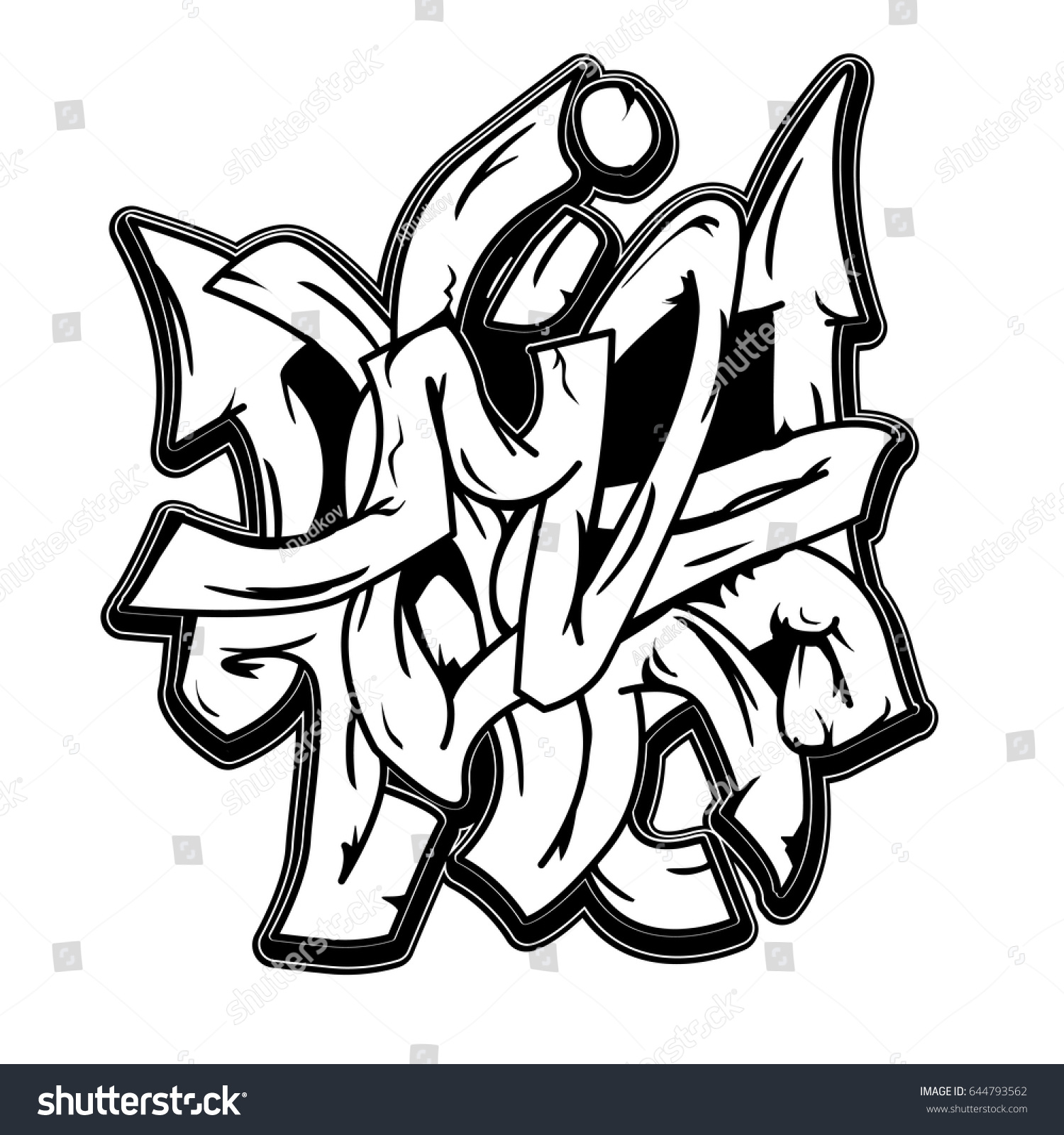 Detail Vector Graffiti Hitam Putih Nomer 6