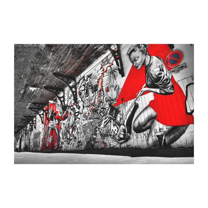 Detail Wall Mural Painting Graffiti Black White Nomer 42