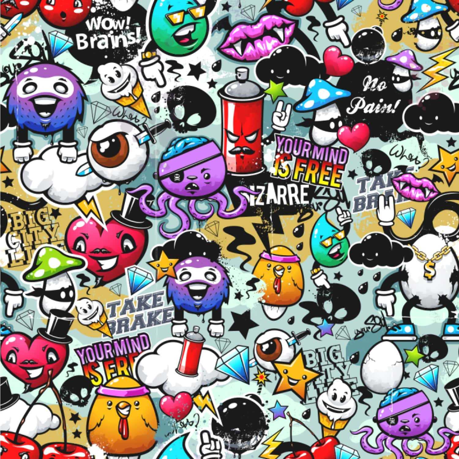 Detail Wallpaper 1080p Graffiti Monster Nomer 6