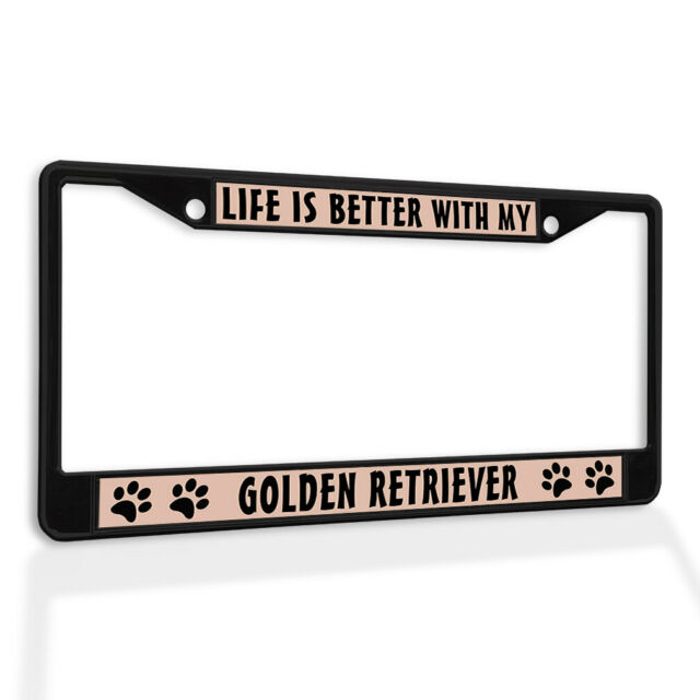 Detail Golden Retriever License Plate Frame Nomer 23