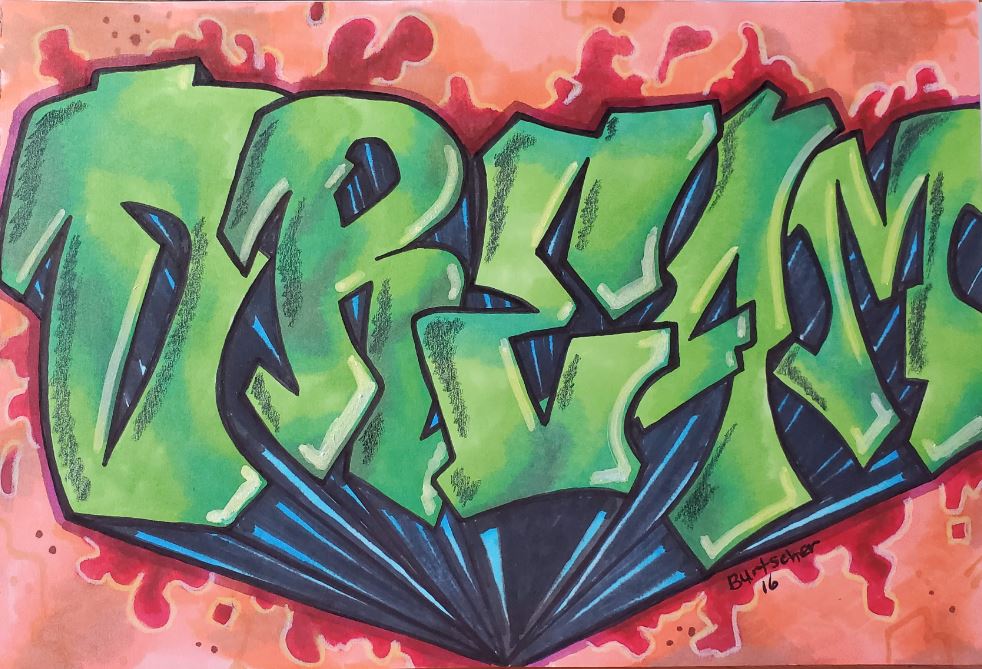 Detail Word Art Graffiti 3d Nomer 12