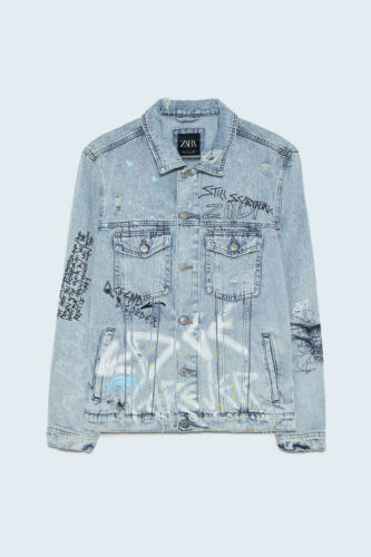 Detail Zara Denim Graffiti Jacket Nomer 9