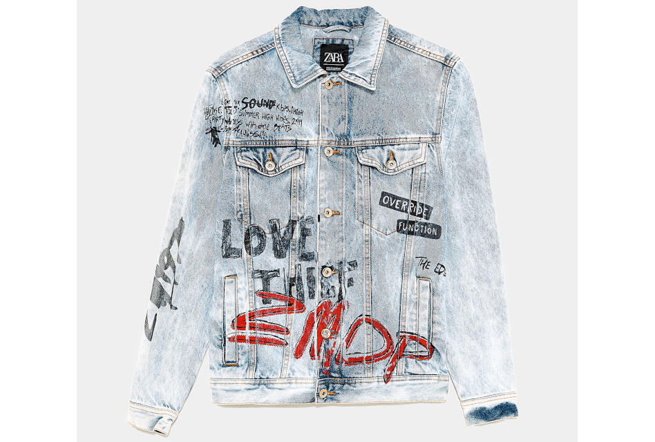 Detail Zara Denim Graffiti Jacket Nomer 14