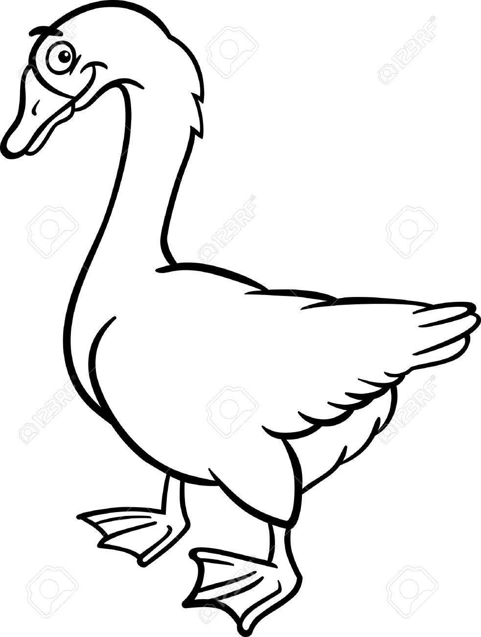 Detail Goose Clipart Black And White Nomer 7