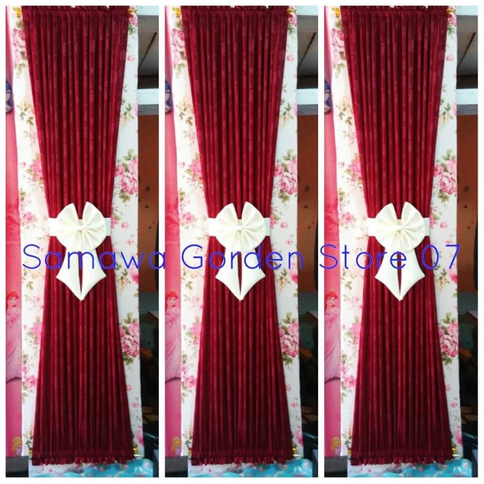 Detail Gorden Minimalis Warna Merah Marun Nomer 29