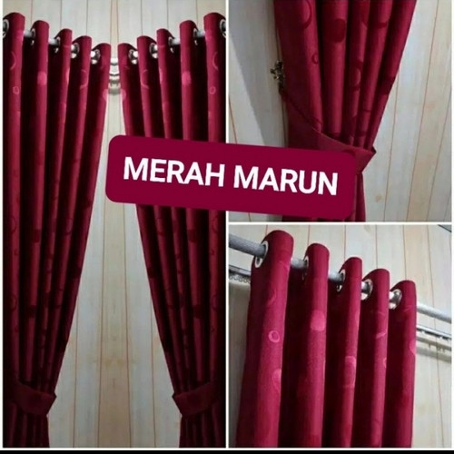 Detail Gorden Minimalis Warna Merah Marun Nomer 32