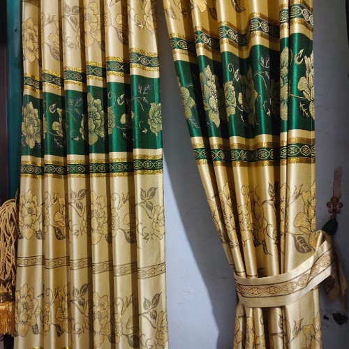 Detail Gorden Motif Bunga Warna Hijau Nomer 18