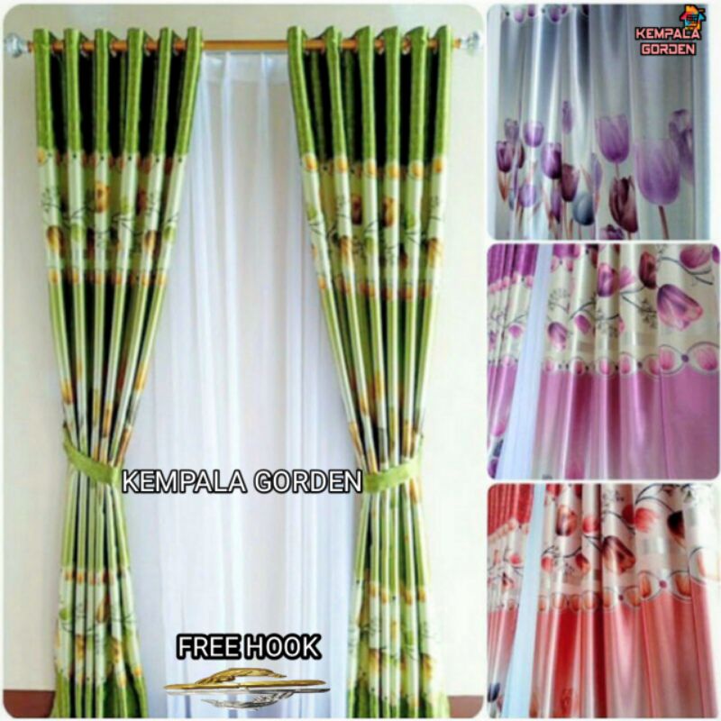 Detail Gorden Motif Bunga Warna Hijau Nomer 29