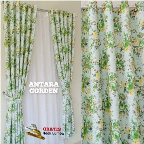 Detail Gorden Motif Bunga Warna Hijau Nomer 47