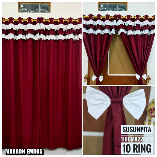 Detail Gorden Warna Maroon Nomer 54