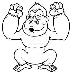 Detail Gorilla Black And White Clipart Nomer 43