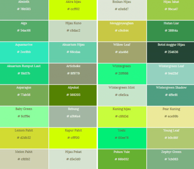 Detail Gradasi Warna Hijau Dan Kuning Nomer 43