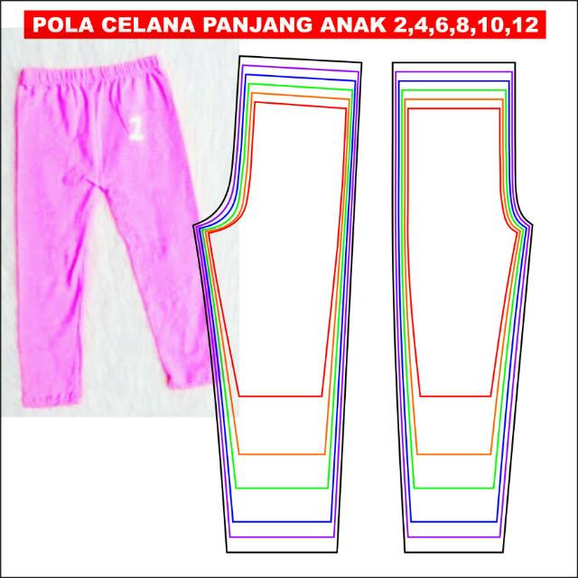 Detail Grading Pola Celana Panjang Nomer 23