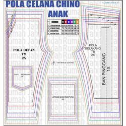 Detail Grading Pola Celana Panjang Nomer 27