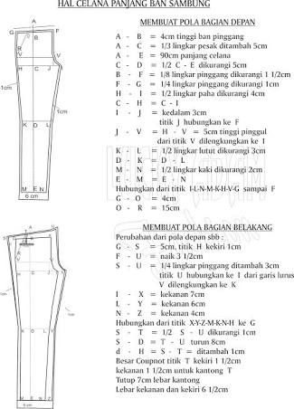 Detail Grading Pola Celana Panjang Nomer 10