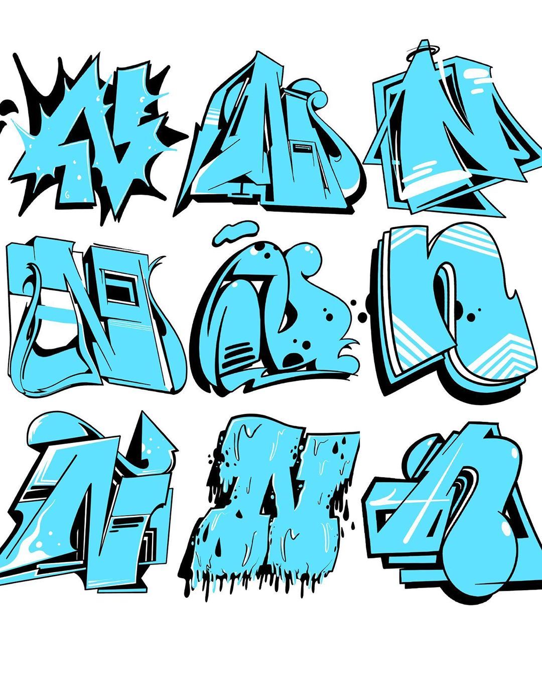 Detail Grafiti Huruf N Nomer 5