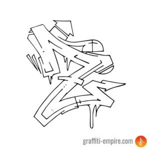 Detail Grafiti Huruf Z Nomer 7