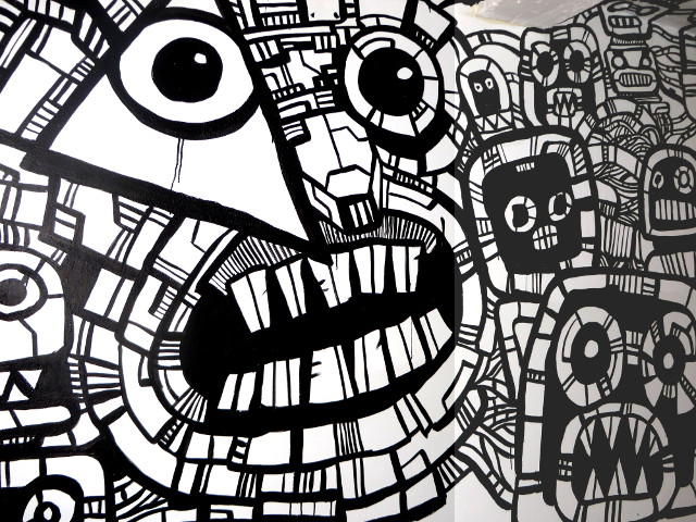 Detail Grafiti Monster Hitam Putih Nomer 37
