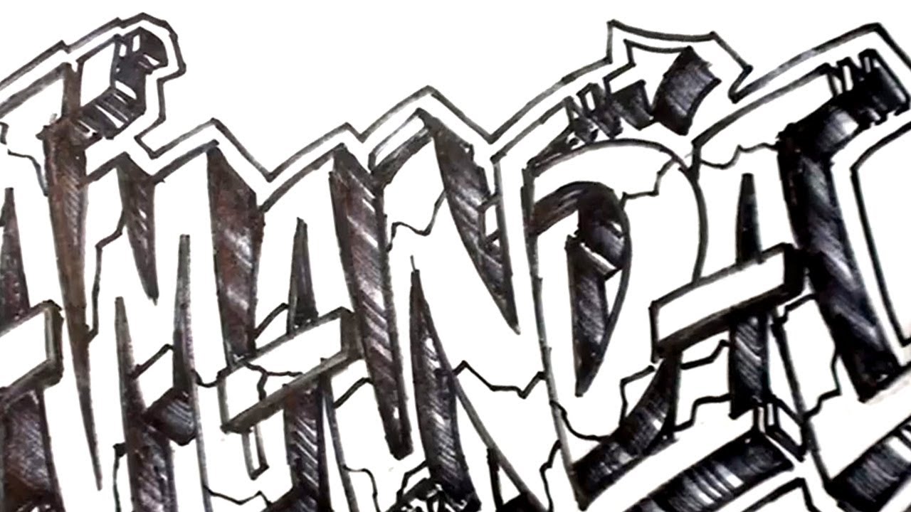 Detail Grafiti Nama 3d Nomer 13