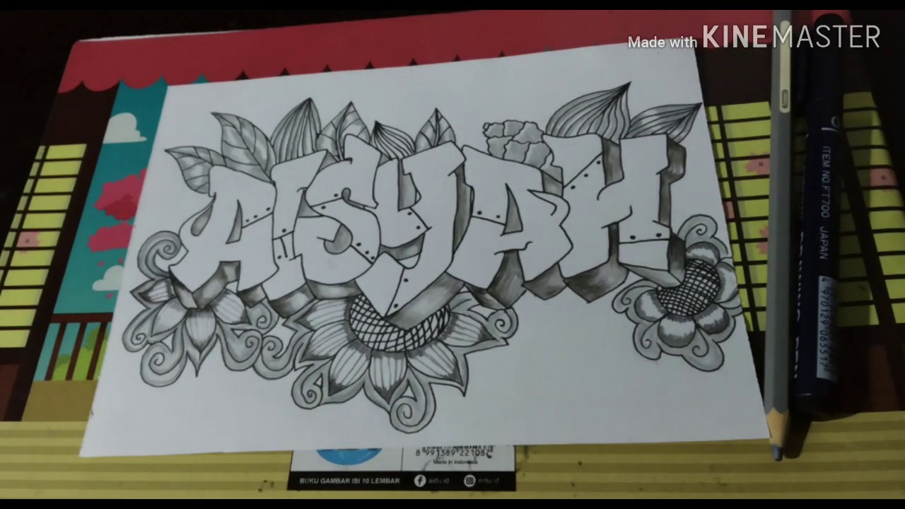 Detail Grafiti Nama 3d Nomer 18