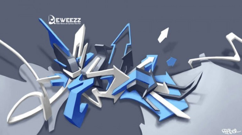 Detail Grafiti Nama 3d Nomer 28