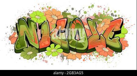 Detail Grafiti Nama 3d Nomer 51