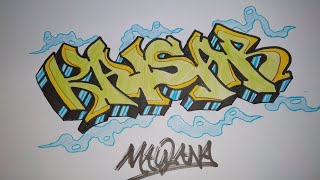 Detail Grafiti Nama Akbar Nomer 13