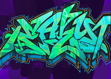 Detail Grafiti Nama Ryan Nomer 15