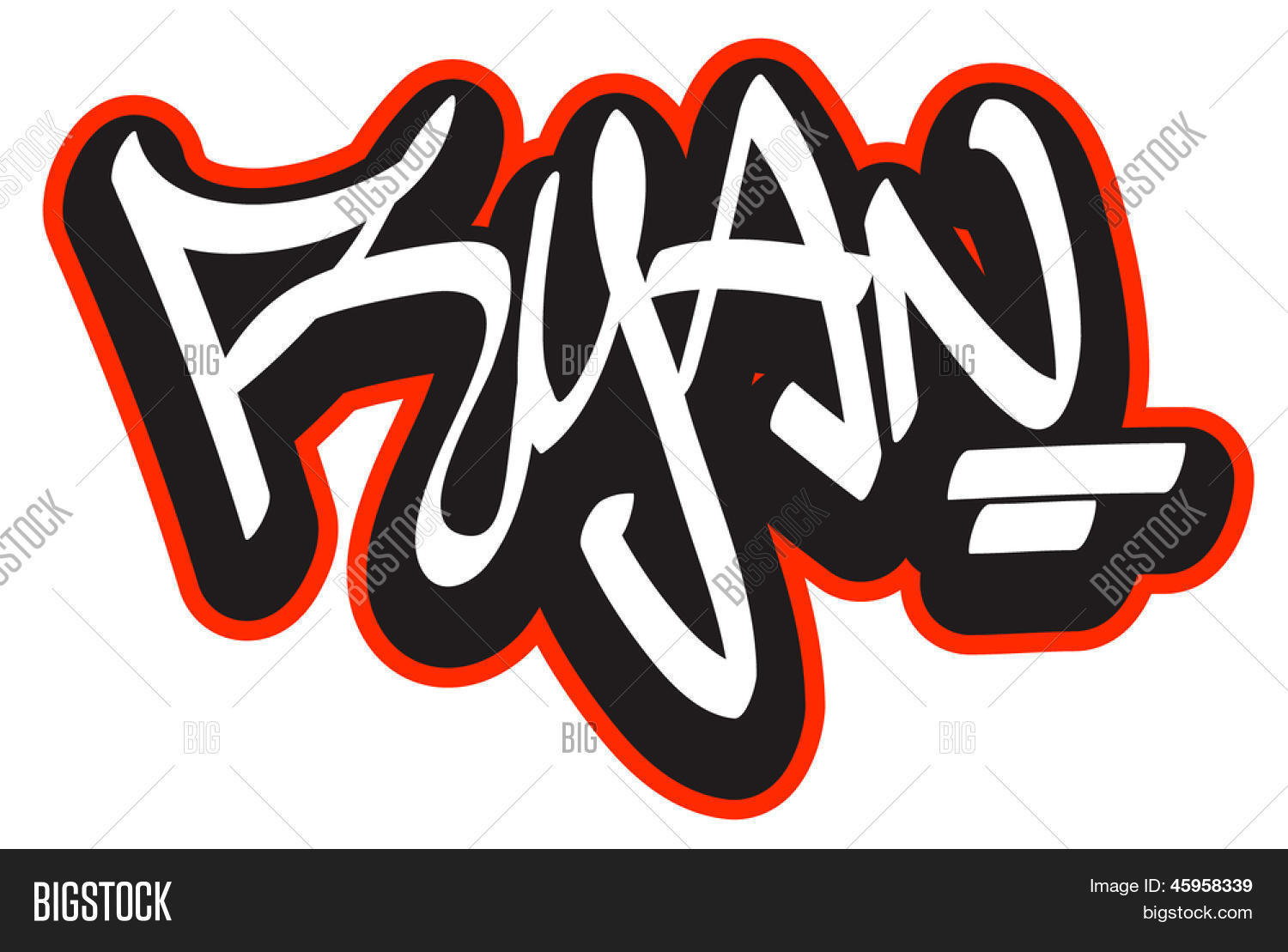 Detail Grafiti Nama Ryan Nomer 3