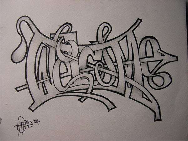 Detail Grafiti Pensil Nomer 12
