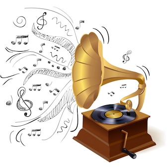 Detail Gramophone Vector Nomer 16