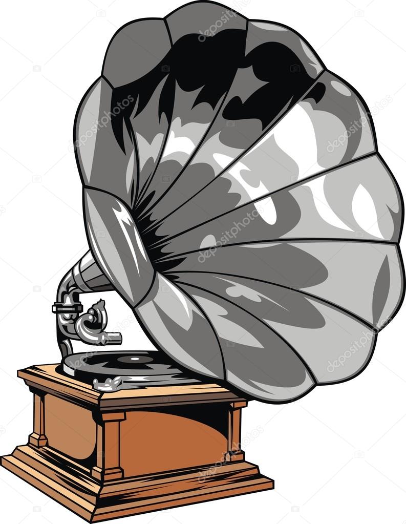 Detail Gramophone Vector Nomer 27
