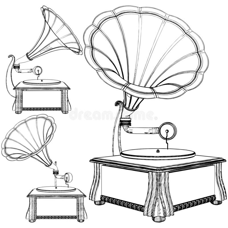 Detail Gramophone Vector Nomer 37