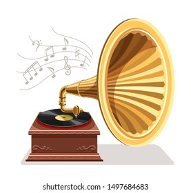 Detail Gramophone Vector Nomer 38