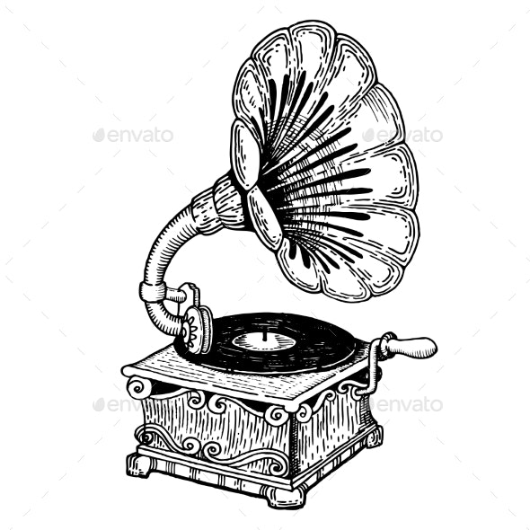 Detail Gramophone Vector Nomer 46