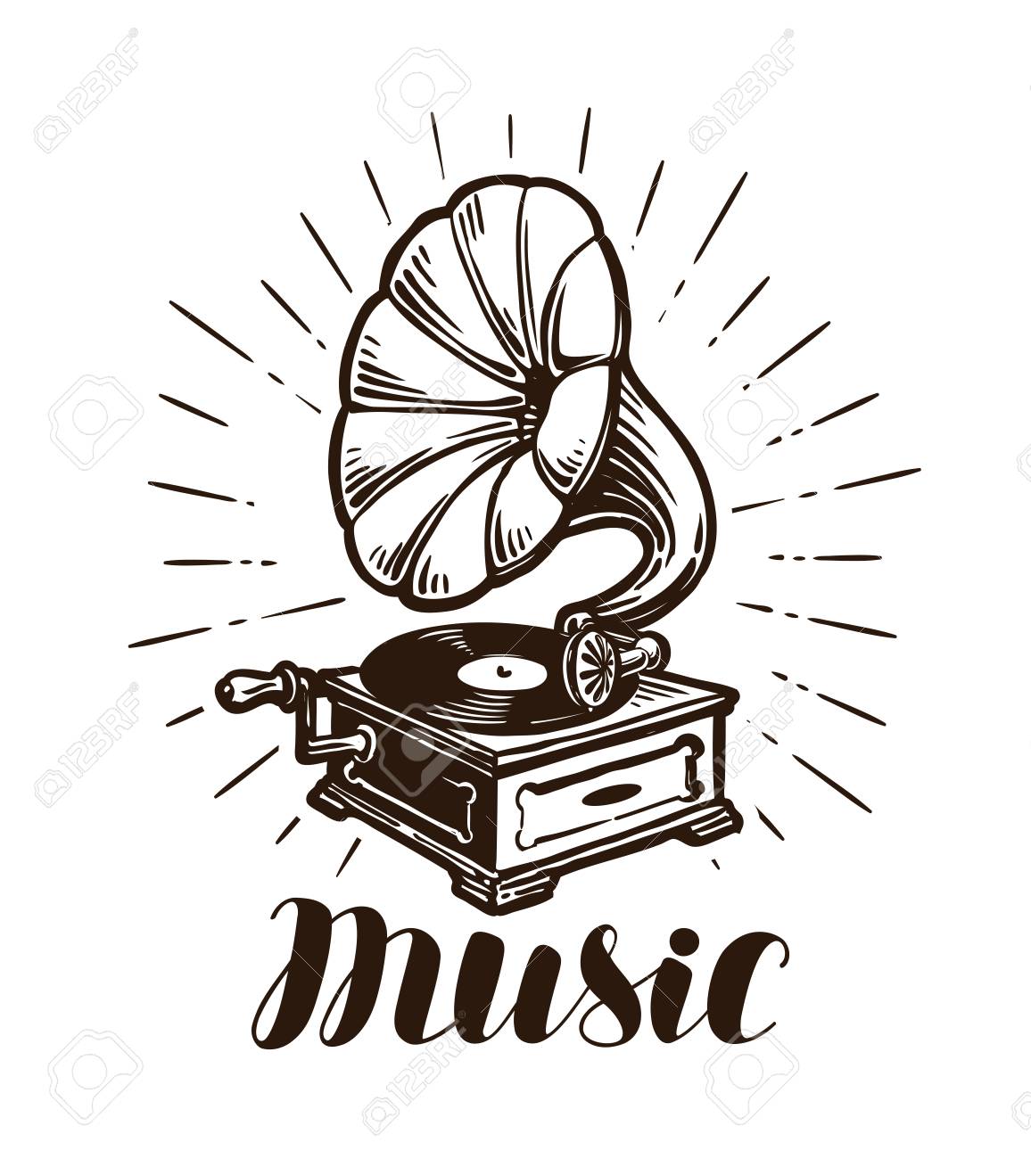 Detail Gramophone Vector Nomer 8